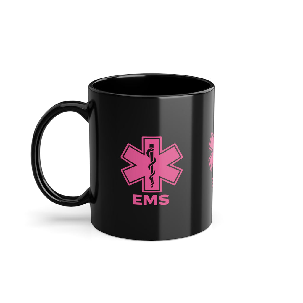 EMS Star of Life Black Coffee Mug – Pink Medical EMT 11oz