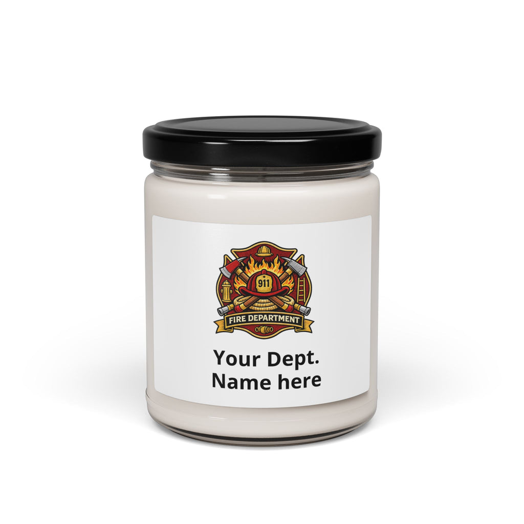 Personalized Firefighter Soy Candle — 9oz Scented Candle (Your Dept. Name)