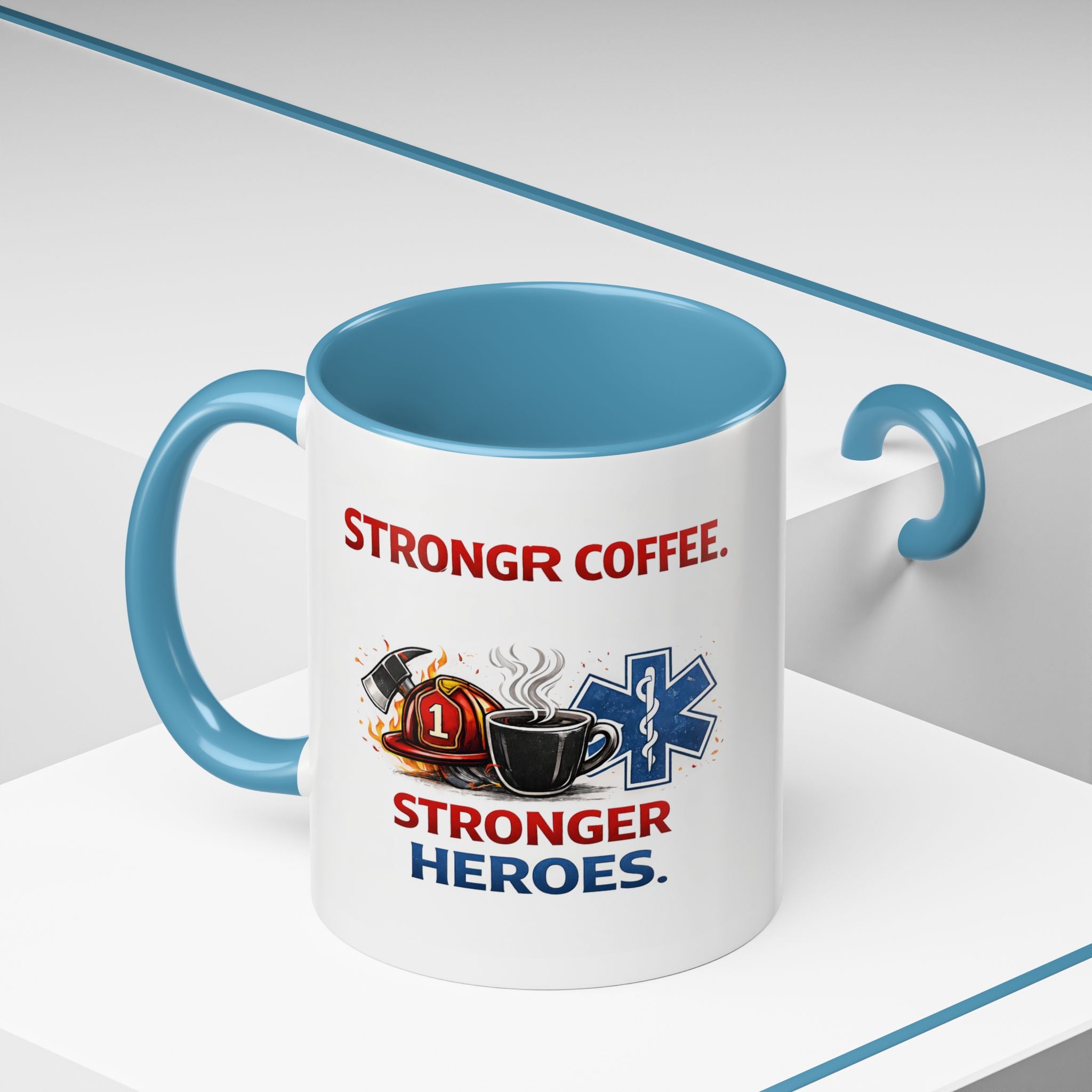 EMT Coffee Mug – ‘Stronger Heroes’ Medical Rescue Crew Accent Mug (11/15oz)