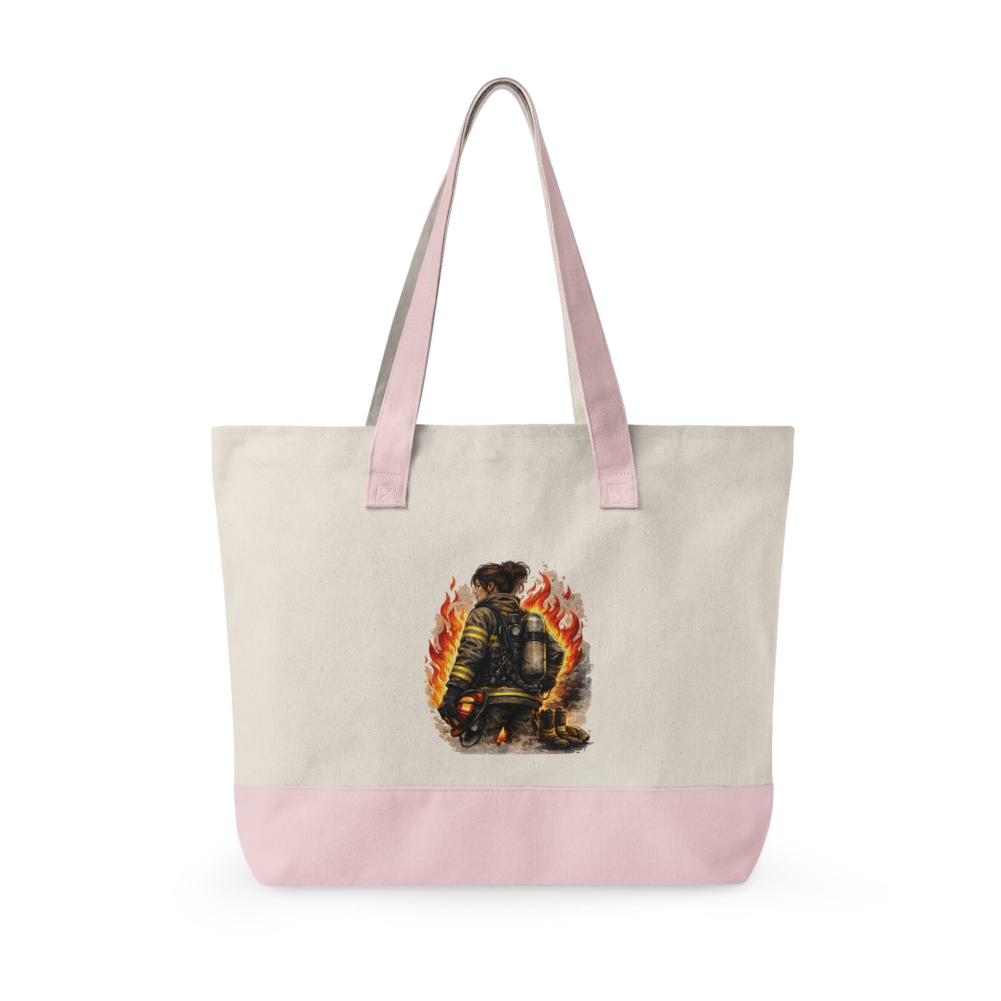 Canvas Tote Bag — Customizable Zippered Canvas Tote with Front Pocket (Add Your Text)