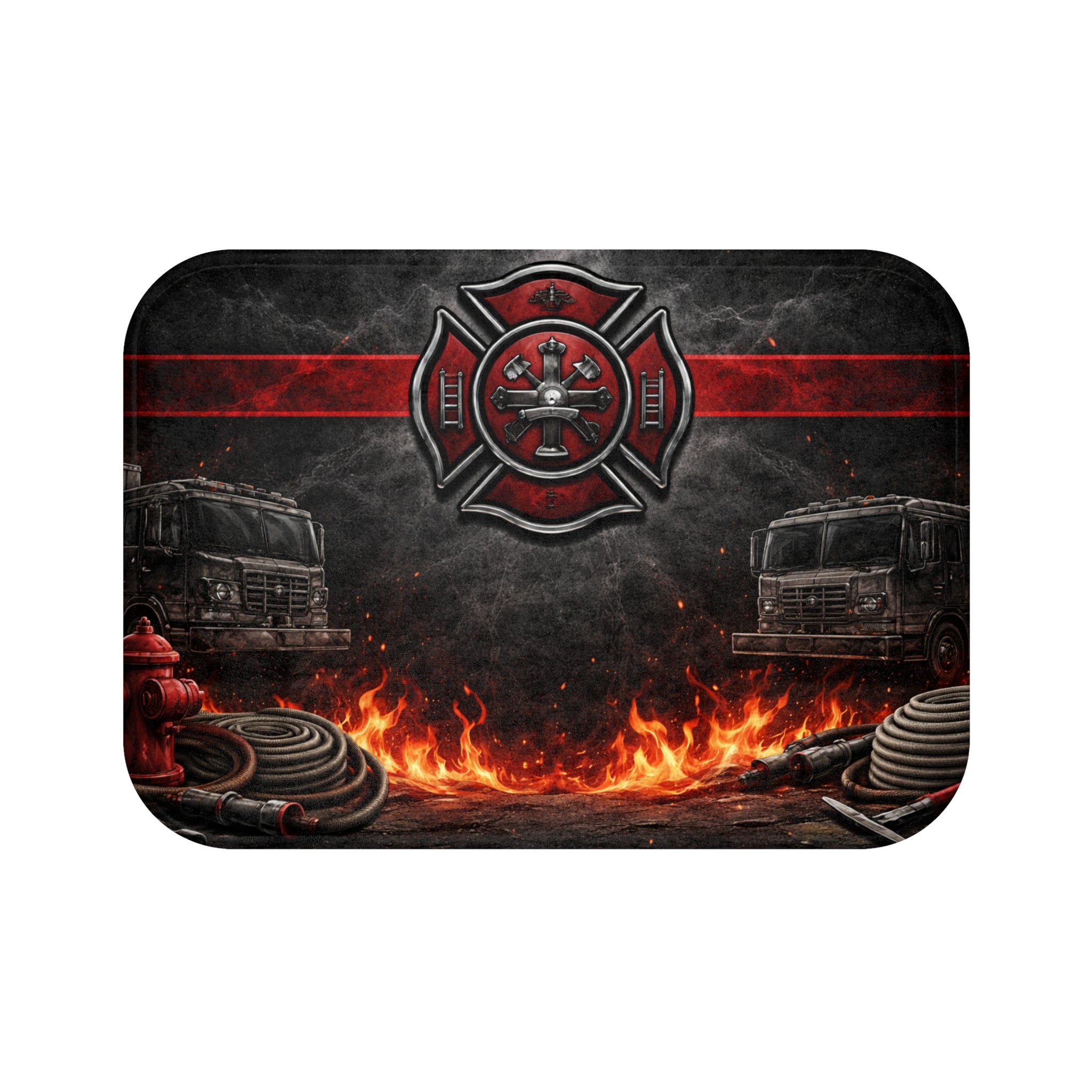 Firefighter Emblem Bath Mat