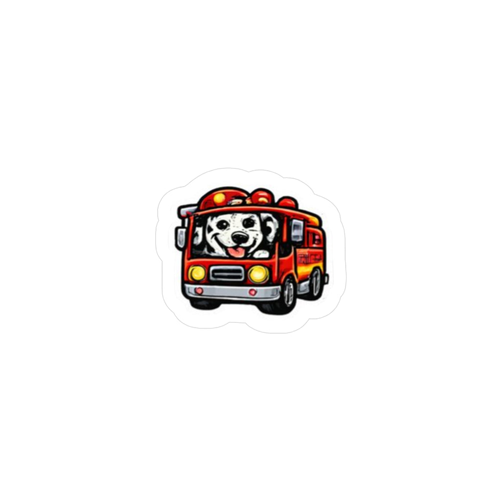 Fire Truck Dalmatian Sticker — Kiss-Cut Vinyl Decal for Kids, Laptops & Windows