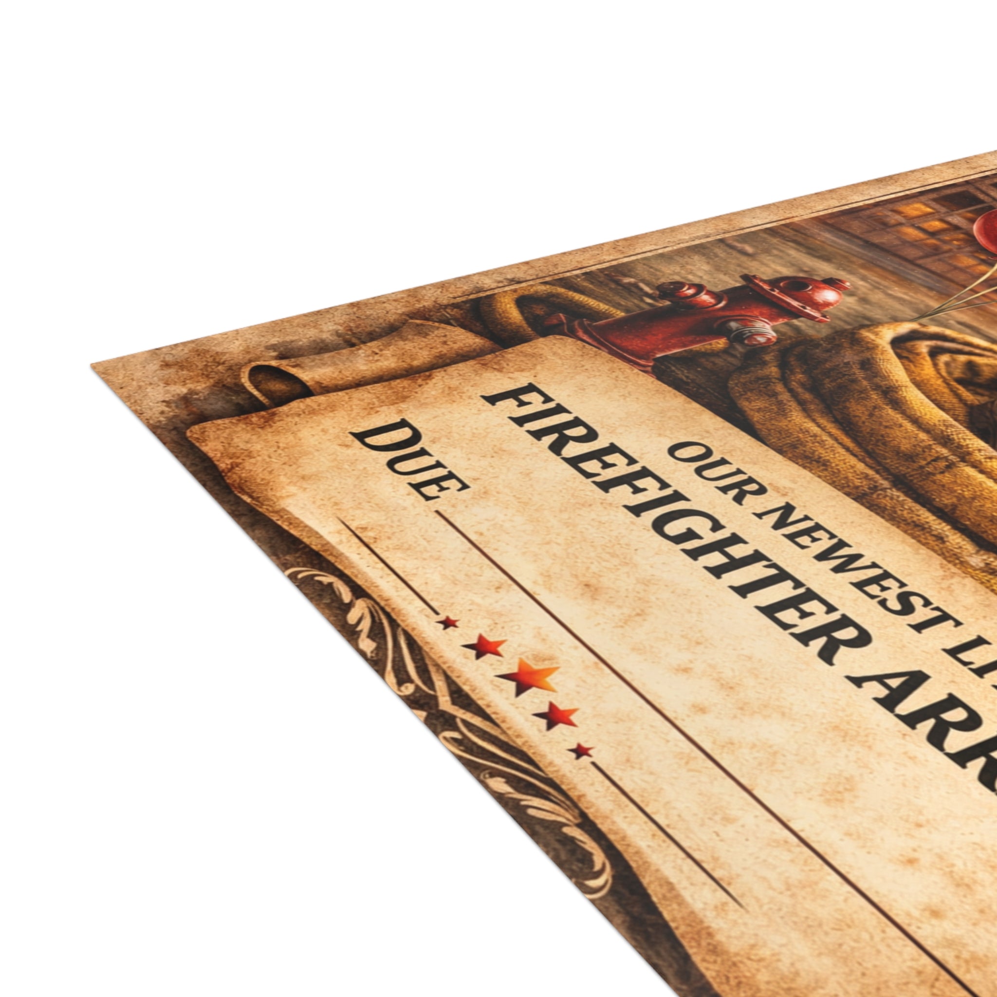 "We're Expecting Our Newest Firefighter" Pregnancy Announcment (envelopes included)