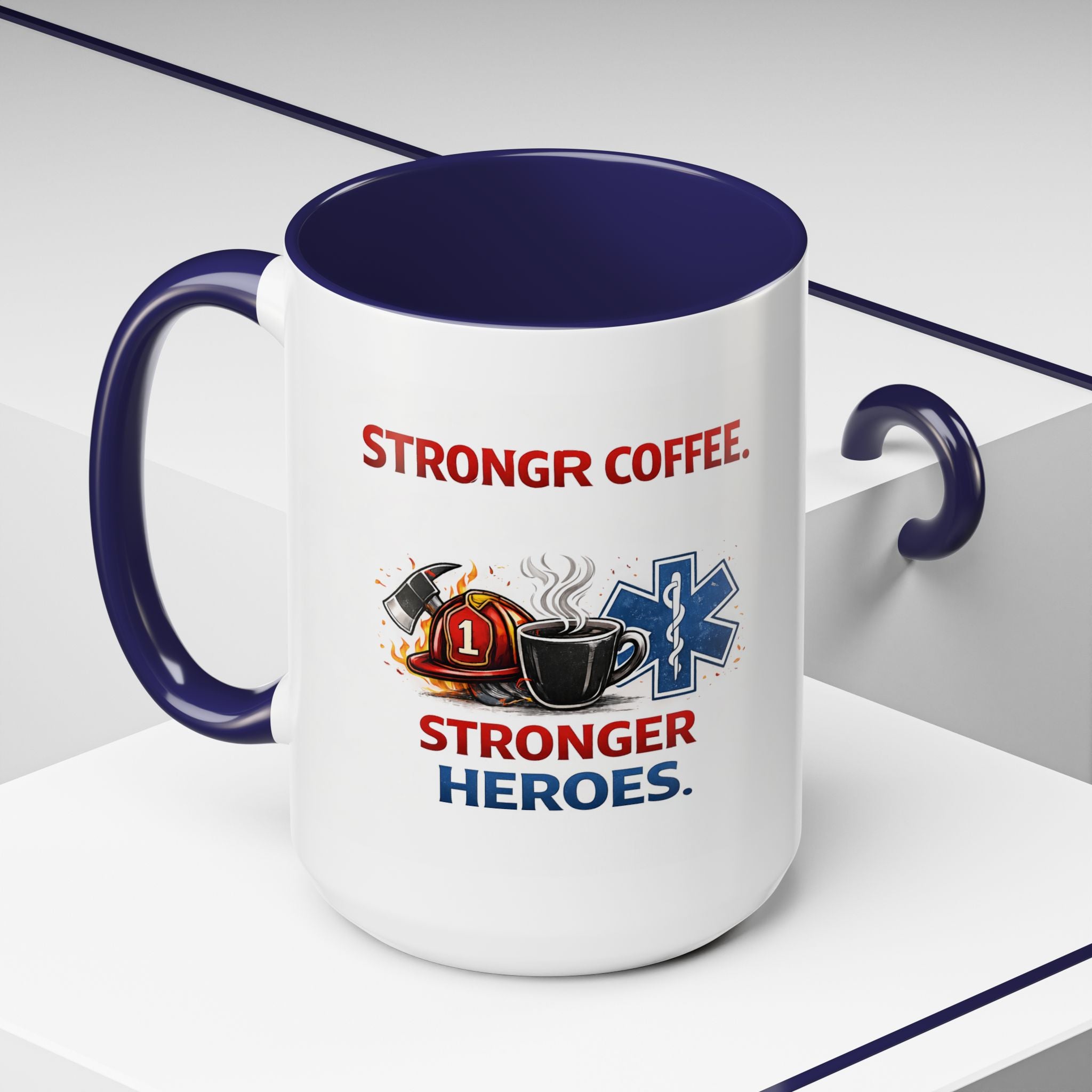 EMT Coffee Mug – ‘Stronger Heroes’ Medical Rescue Crew Accent Mug (11/15oz)