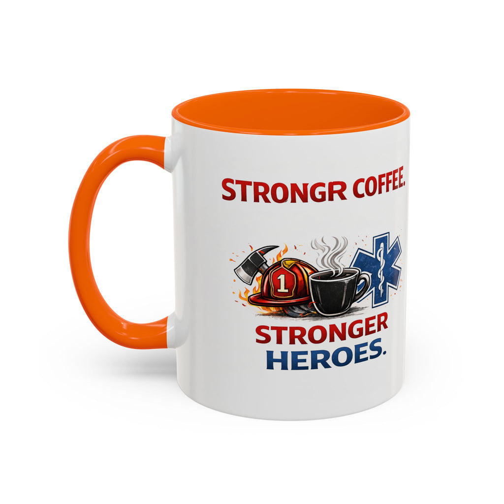 EMT Coffee Mug – ‘Stronger Heroes’ Medical Rescue Crew Accent Mug (11/15oz)