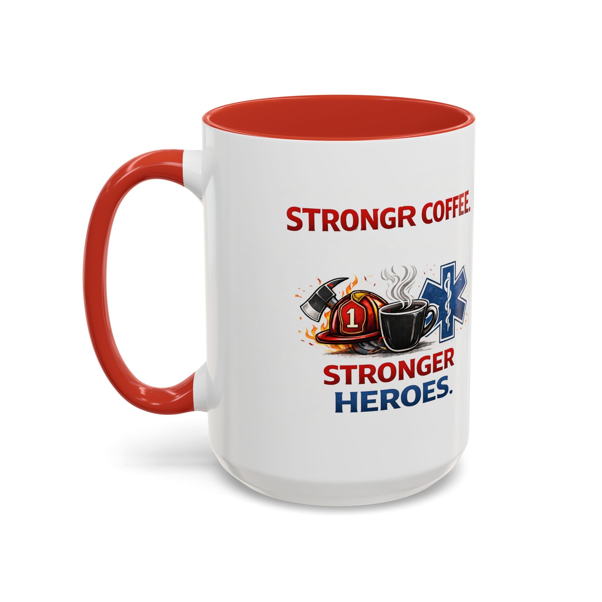EMT Coffee Mug – ‘Stronger Heroes’ Medical Rescue Crew Accent Mug (11/15oz)