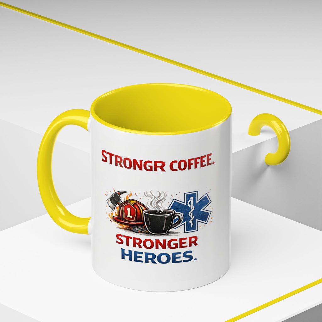 EMT Coffee Mug – ‘Stronger Heroes’ Medical Rescue Crew Accent Mug (11/15oz)