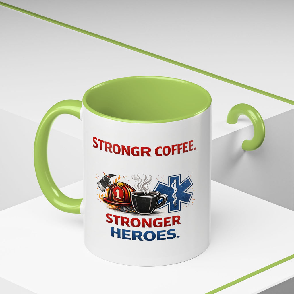 EMT Coffee Mug – ‘Stronger Heroes’ Medical Rescue Crew Accent Mug (11/15oz)