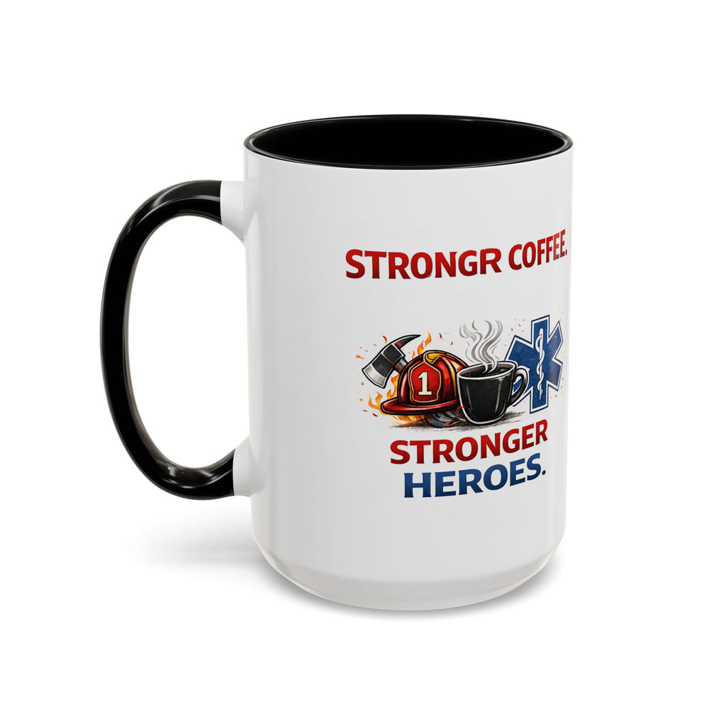 EMT Coffee Mug – ‘Stronger Heroes’ Medical Rescue Crew Accent Mug (11/15oz)
