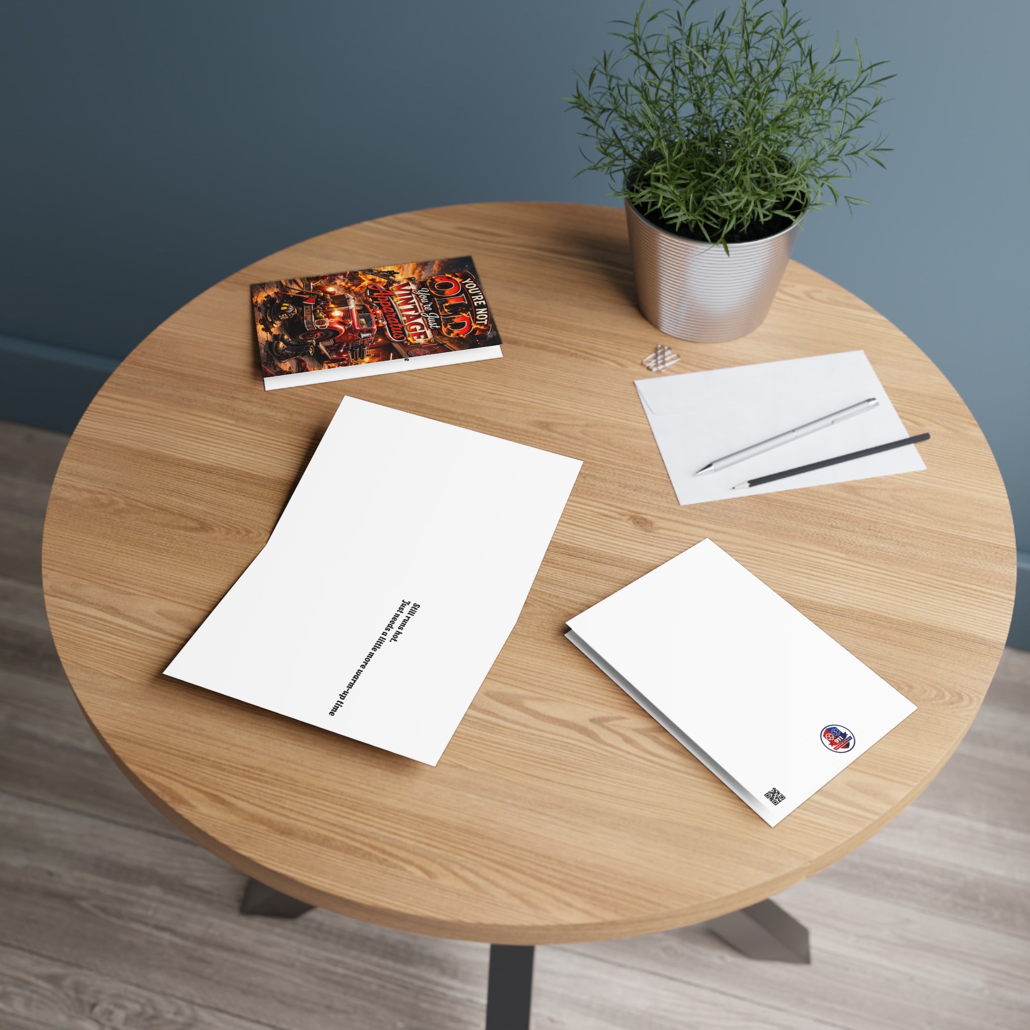 "You're Not Old, You're Just Vintage Apparatus" Birthday Card for Firefighters