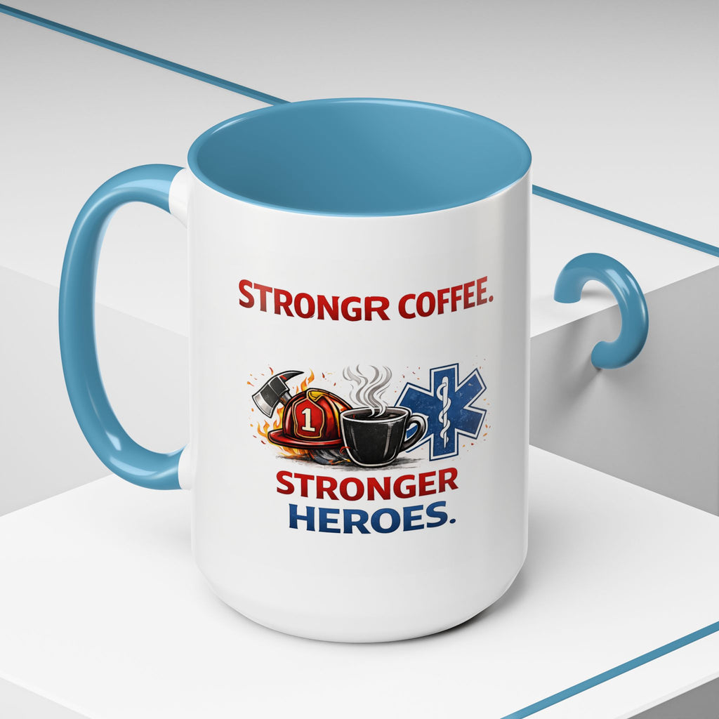 EMT Coffee Mug – ‘Stronger Heroes’ Medical Rescue Crew Accent Mug (11/15oz)
