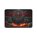Firefighter Desk Mat — Maltese Cross, Fire Engines & Flames Gaming/Office Pad