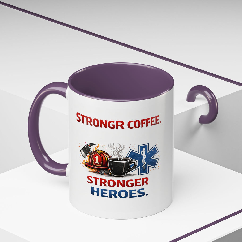 EMT Coffee Mug – ‘Stronger Heroes’ Medical Rescue Crew Accent Mug (11/15oz)