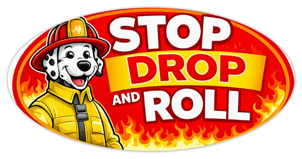 Stop drop and roll stickers (roll of 50)